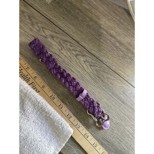 Purple Braided Cord Belt with Lavender Dog Bone Buckle Skinny Novelty Accessory